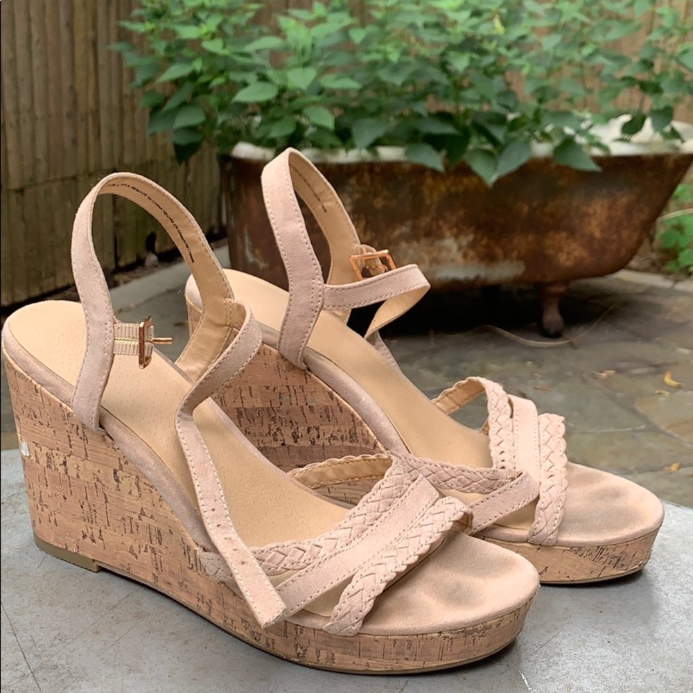 Blush Pink Cork Wedges